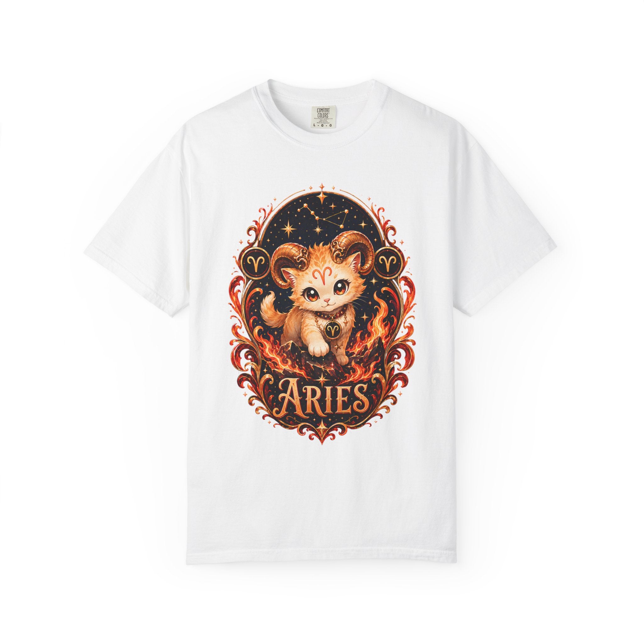 Cute Aries Ram Zodiac Illustration T-Shirt | Astrology, Fire Sign