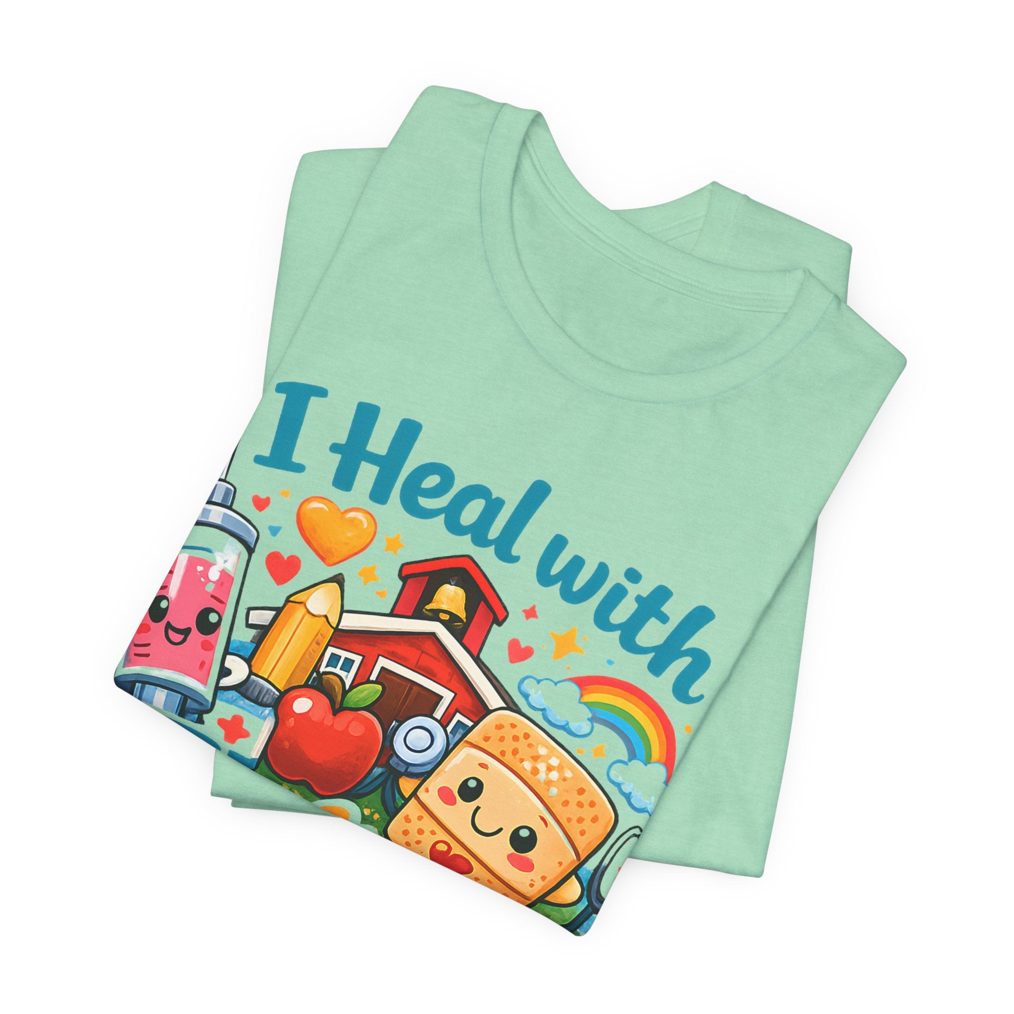 School Nurse Shirt, I Heal With Feelings and Band-Aids Tee, Cute Nurse Teacher Shirt, Elementary School Nurse Gift, Back to School Nurse Tee