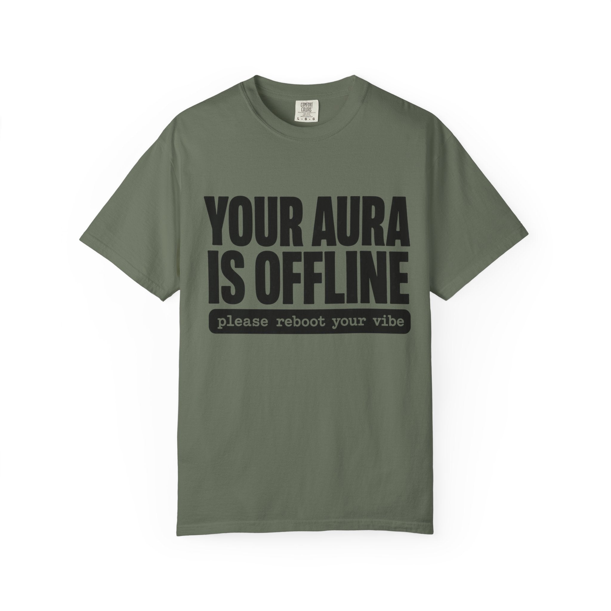 Your Aura Is Offline Shirt, Funny Mindfulness T-Shirt, Trendy Aura Points Tee, Mental Health Humor Shirt, Reboot Your Vibe Tee