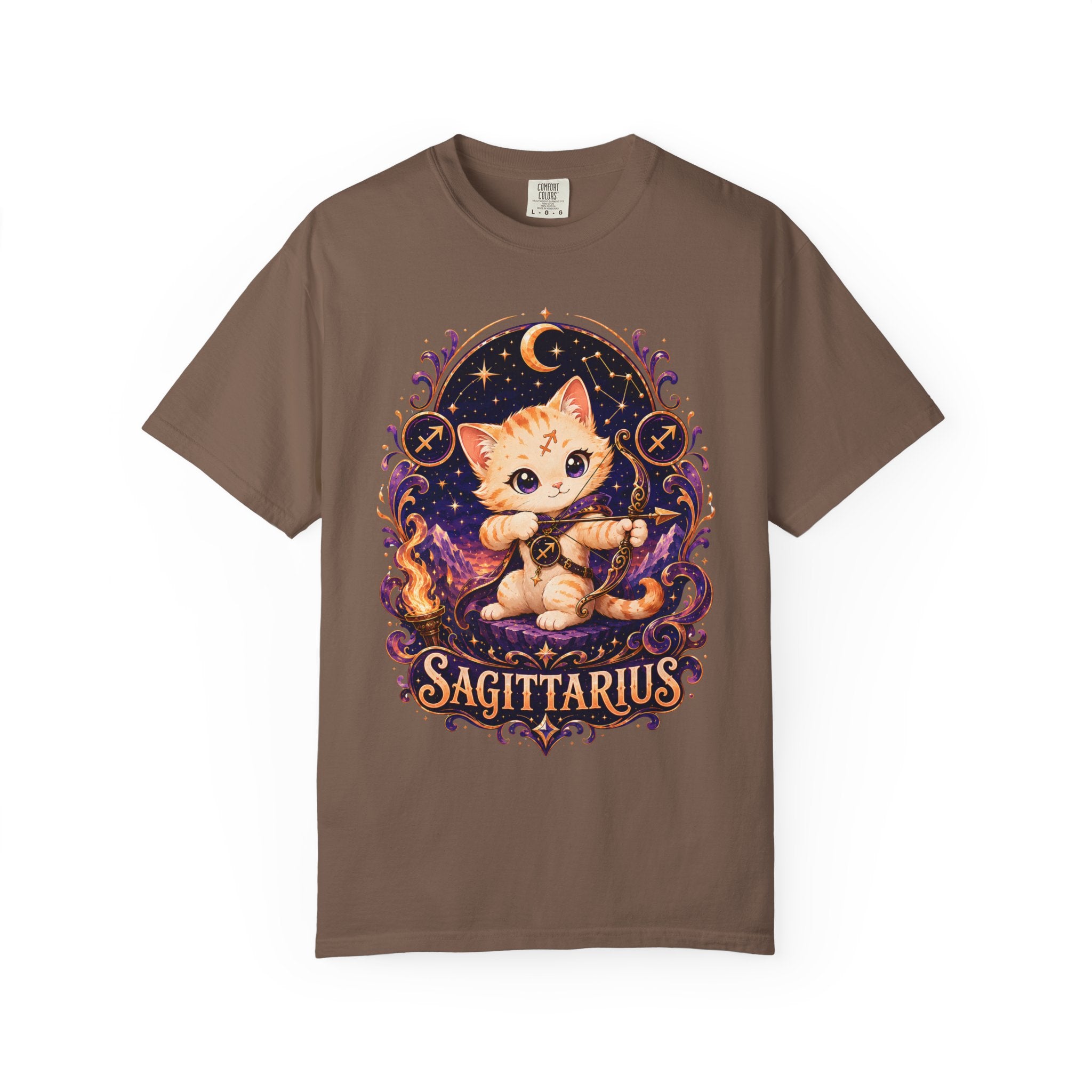 Sagittarius Zodiac Cat T-shirt | Astrological Cat Constellation Tee, Sagittarius TShirt