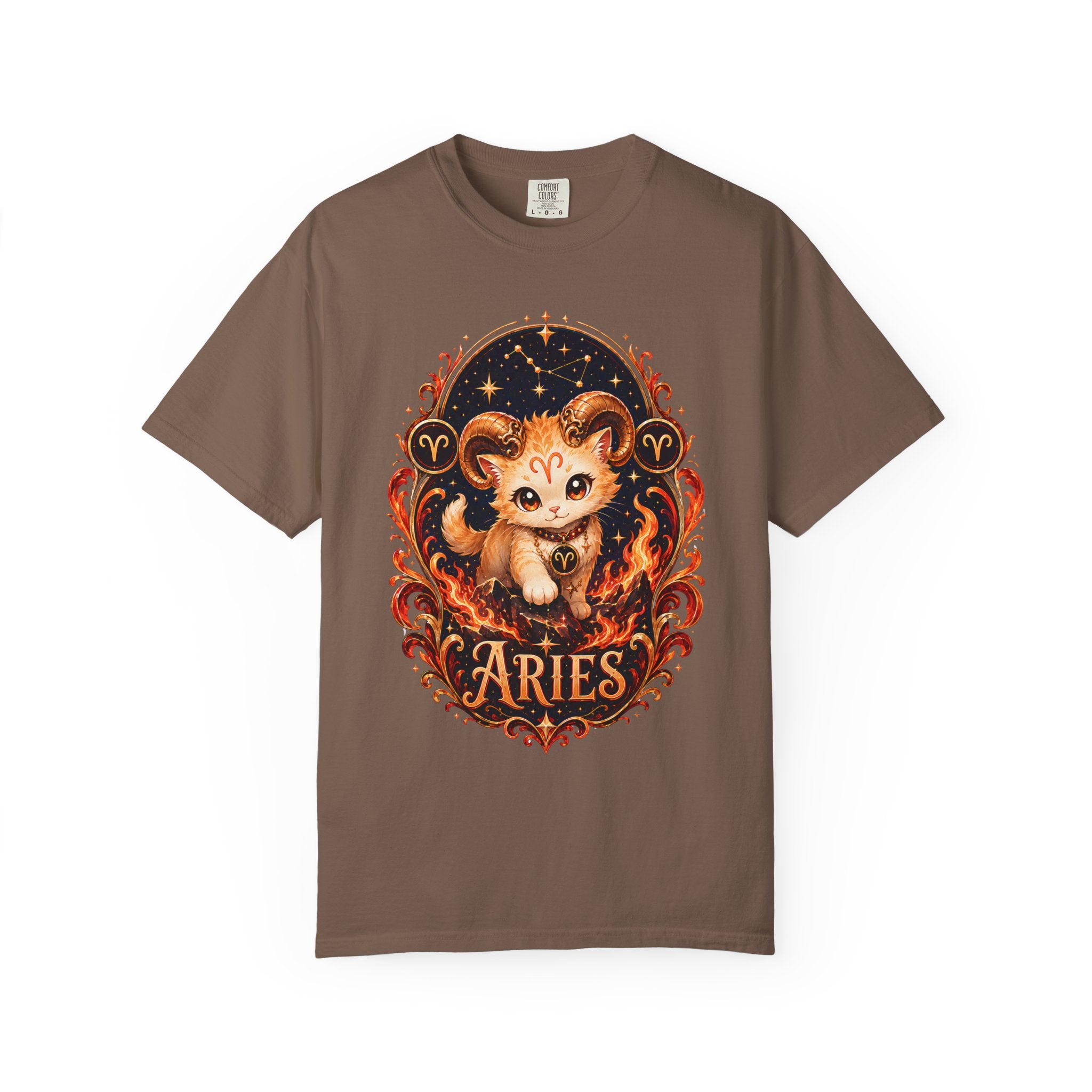 Cute Aries Ram Zodiac Illustration T-Shirt | Astrology, Fire Sign