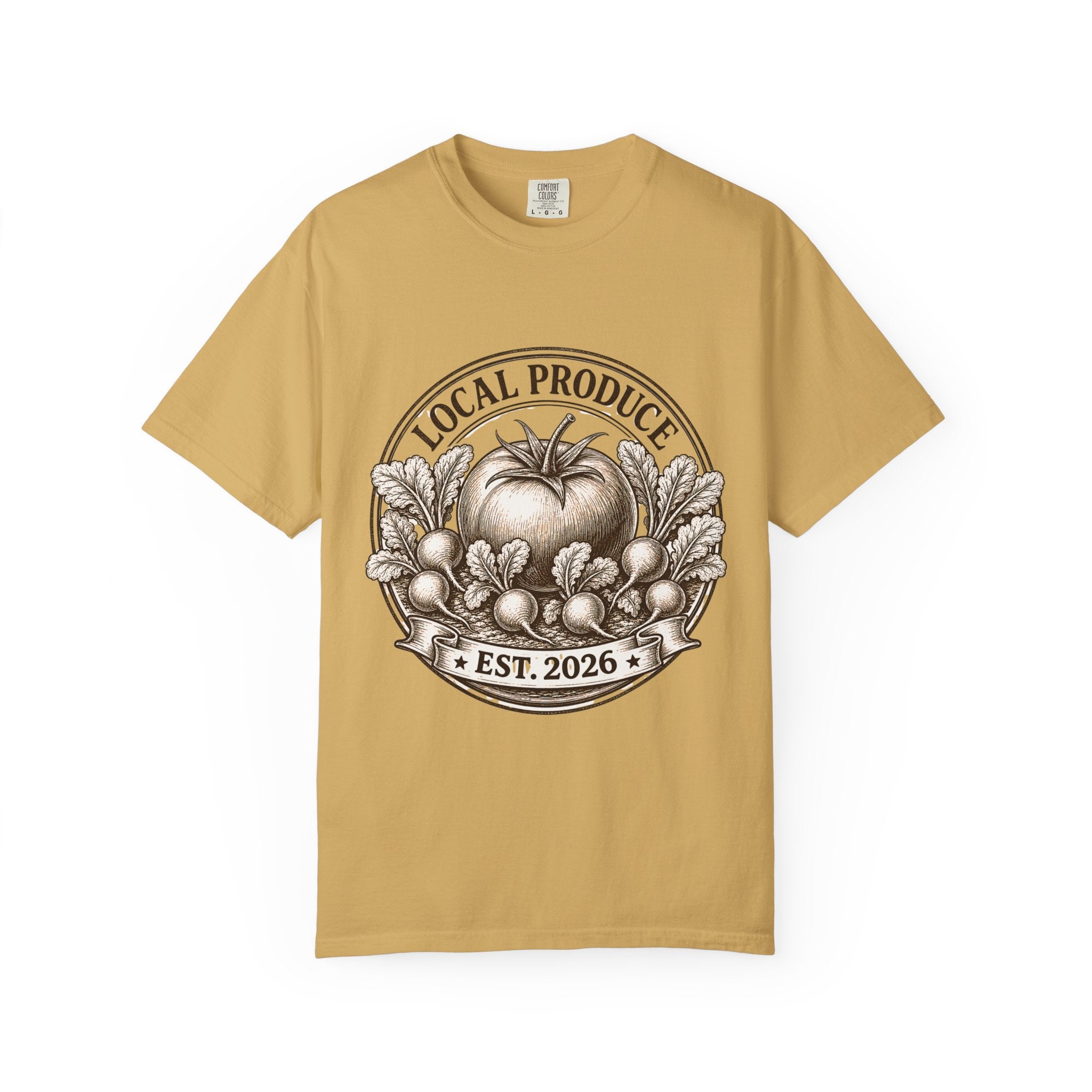 Vintage Local Produce Shirt, Farmers Market Tomato Tee, Heirloom Tomato Radish Graphic Tee, Gerden Lover GIft, Est. 2026 Market Tee