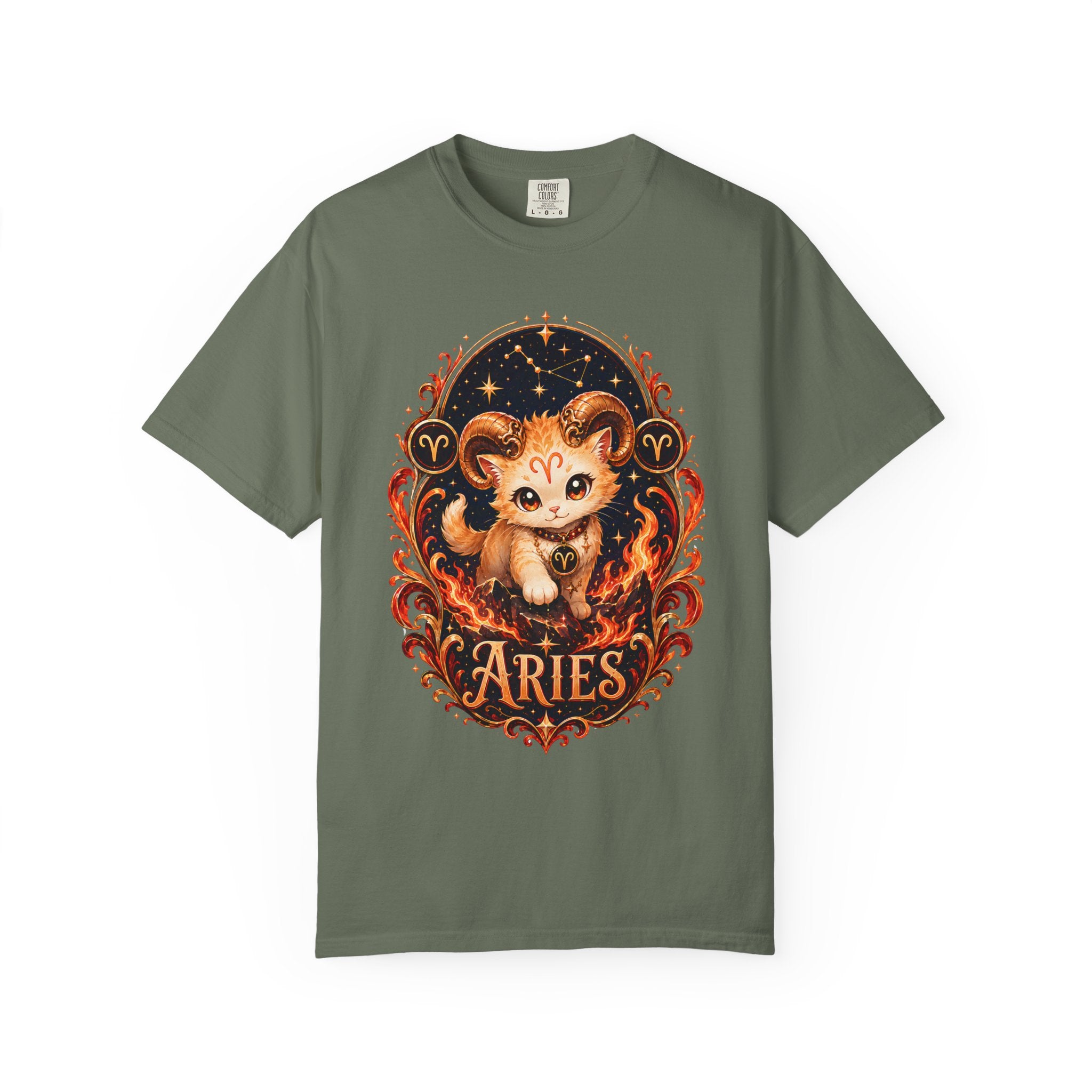 Cute Aries Ram Zodiac Illustration T-Shirt | Astrology, Fire Sign