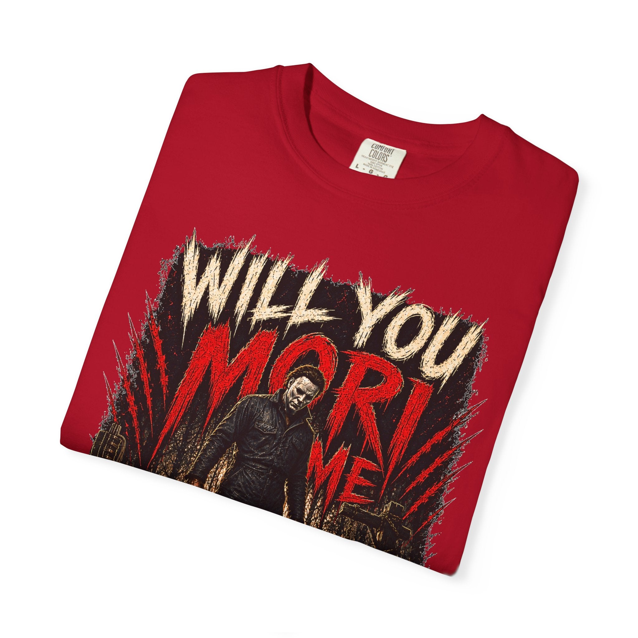 Will You Morn Me Horror Scene T-shirt | Slasher Skull Graphic Tee