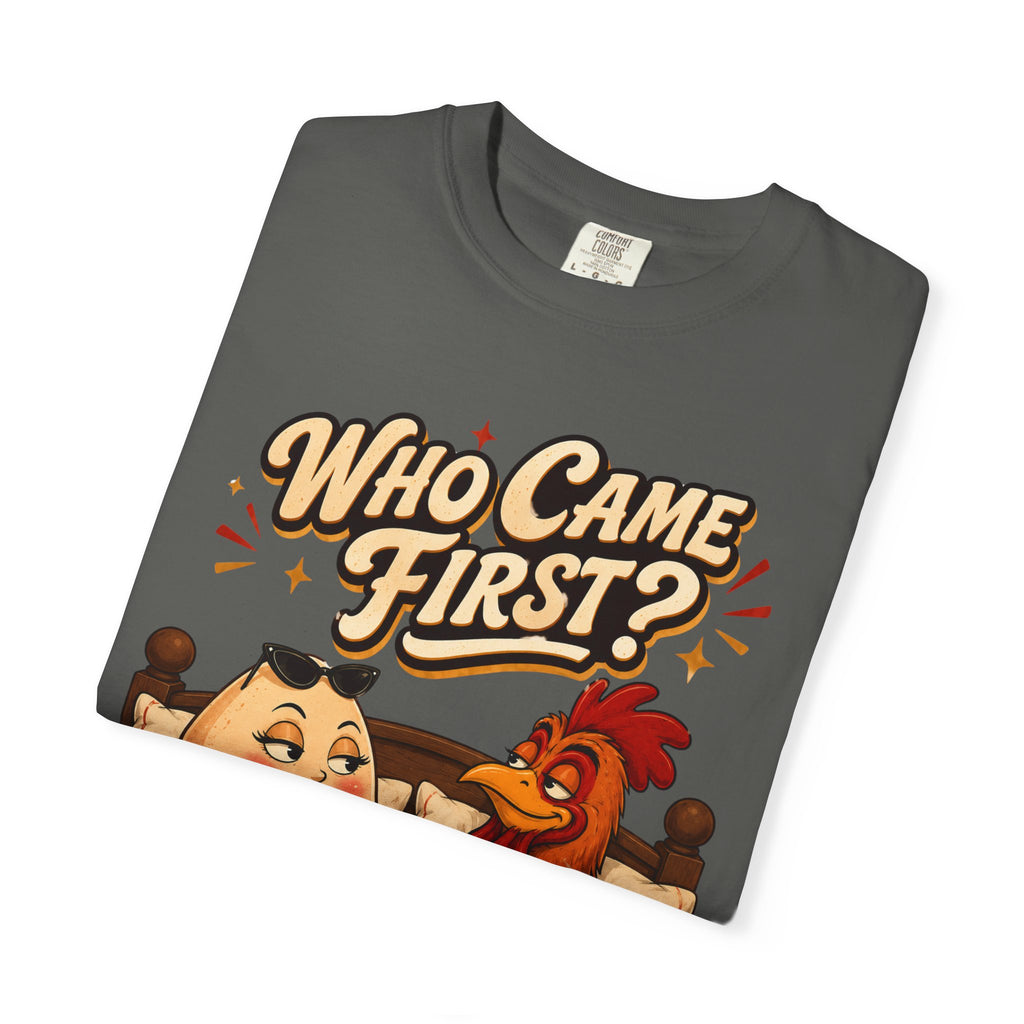 Funny Chicken Egg Shirt, Who Came First Tshirt, Rooster and Egg Graphic Tee, Farmhouse Humor Shirt, Breakfast Lover GIft