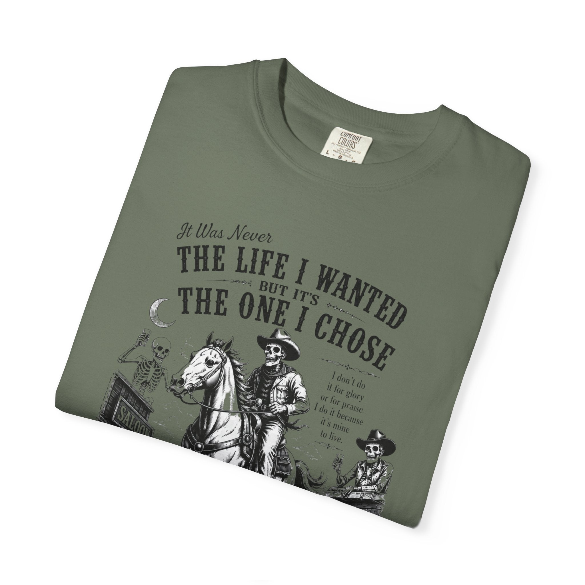 Vintage Skeleton Cowboy Graphic Tee Western Skull Rider Shirt for Men, Country Outlaw Streetwear Tee