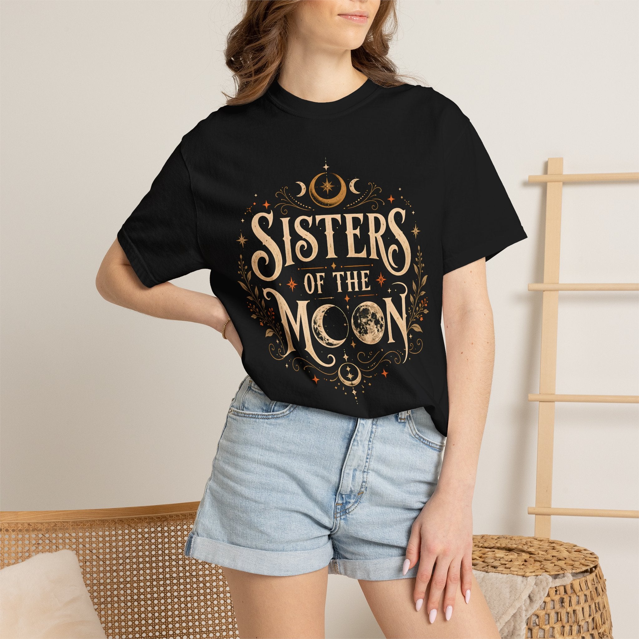 Sisters of the Moon Shirt, Witchy Halloween Shirt, Celestial Moon Tee, Witch Shirt, Spooky Season Shirt, Occult Graphic Tee, Fall Shirt