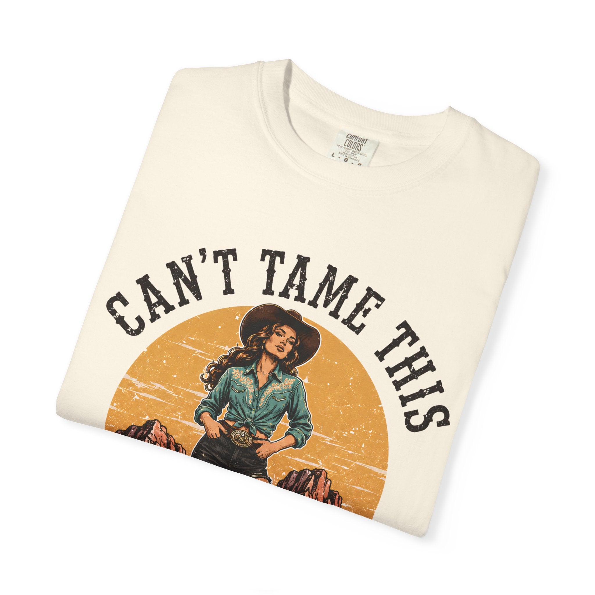 Cant Tame This Shirt, Western Cowgirl Tee, Desert Cowboy Boot Shirt, Retro Western Graphic Tee, Rodeo Cowgirl Shirt, Country Girl TShirt