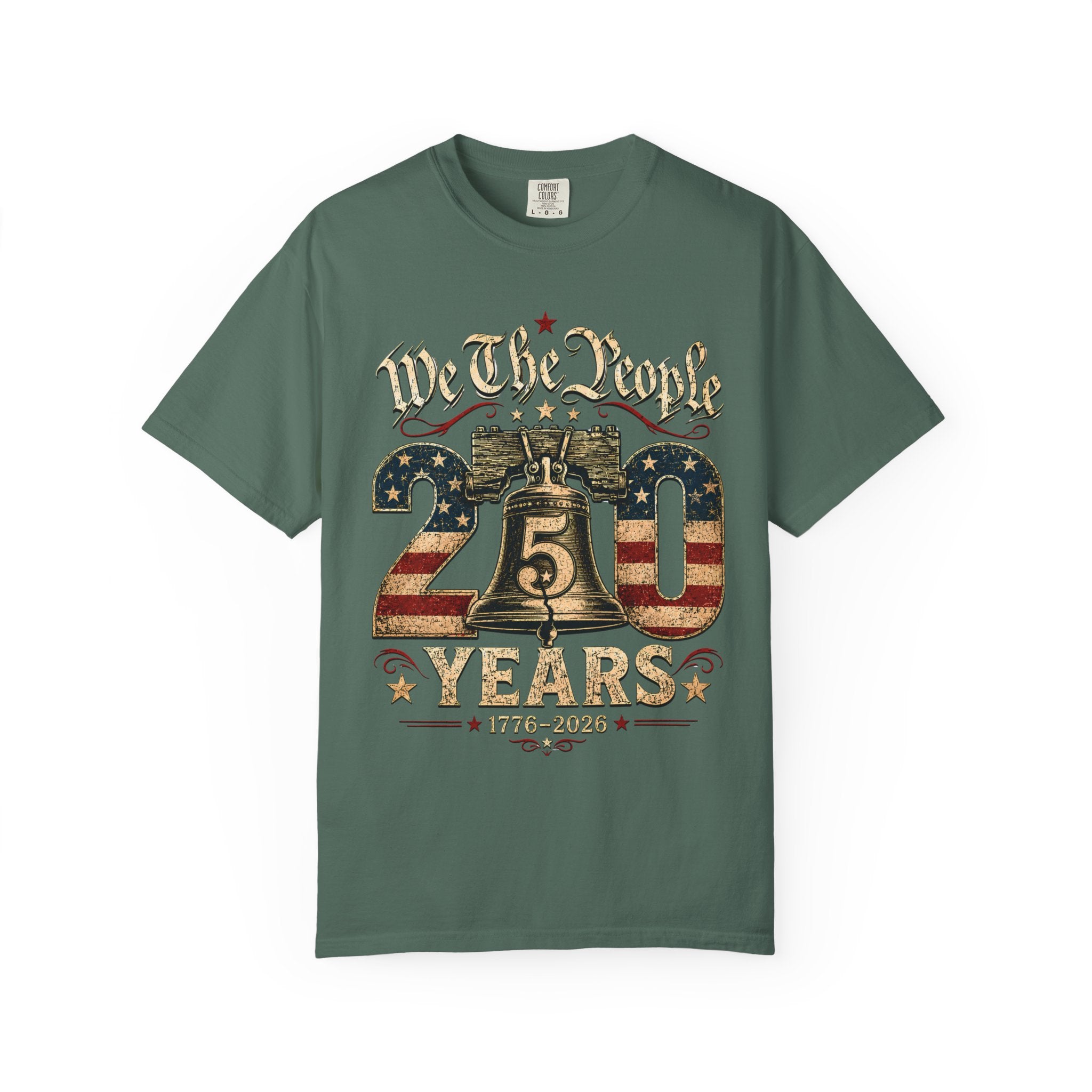 We The People 250 Years T-Shirt | Liberty Bell American Flag 1776-2026