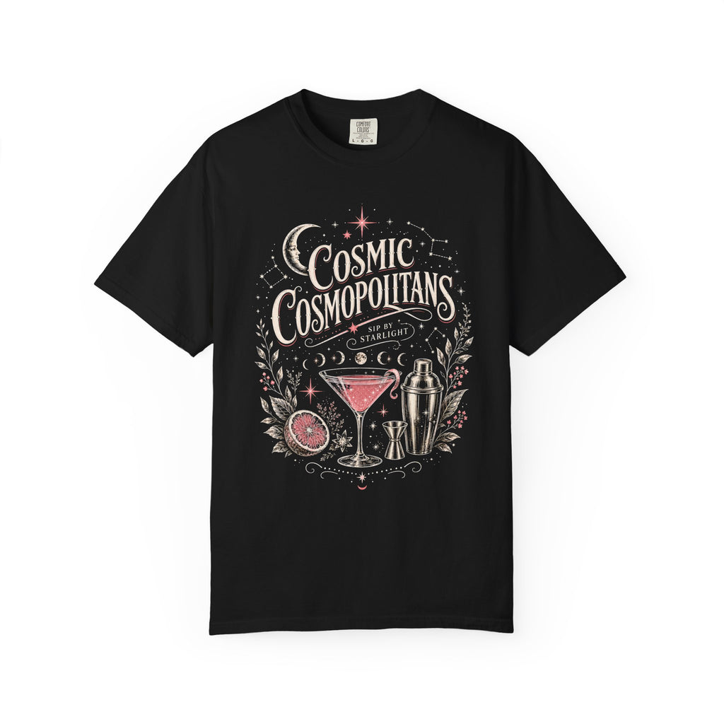 Cosmic Cosmopolitans Shirt, Celestial Cocktail Tee, Girls Night Out Shirt, Martini Lover Gift, Astrology Cocktail Shirt, Vintage Bar Tee