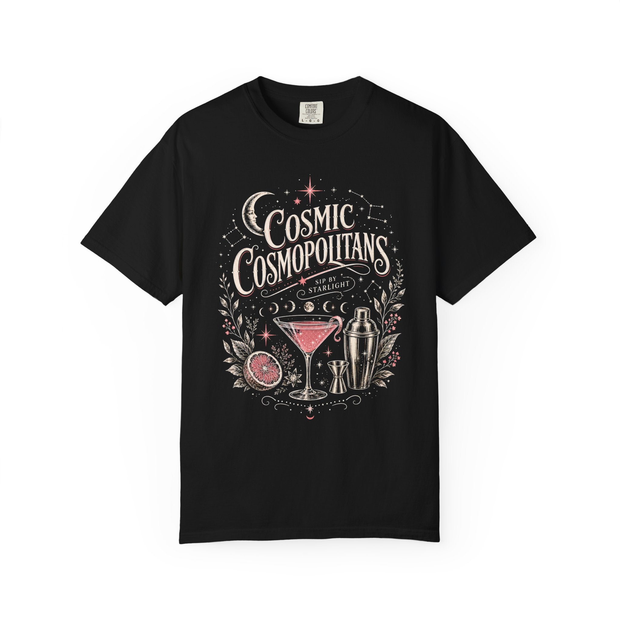 Cosmic Cosmopolitans Shirt, Celestial Cocktail Tee, Girls Night Out Shirt, Martini Lover Gift, Astrology Cocktail Shirt, Vintage Bar Tee