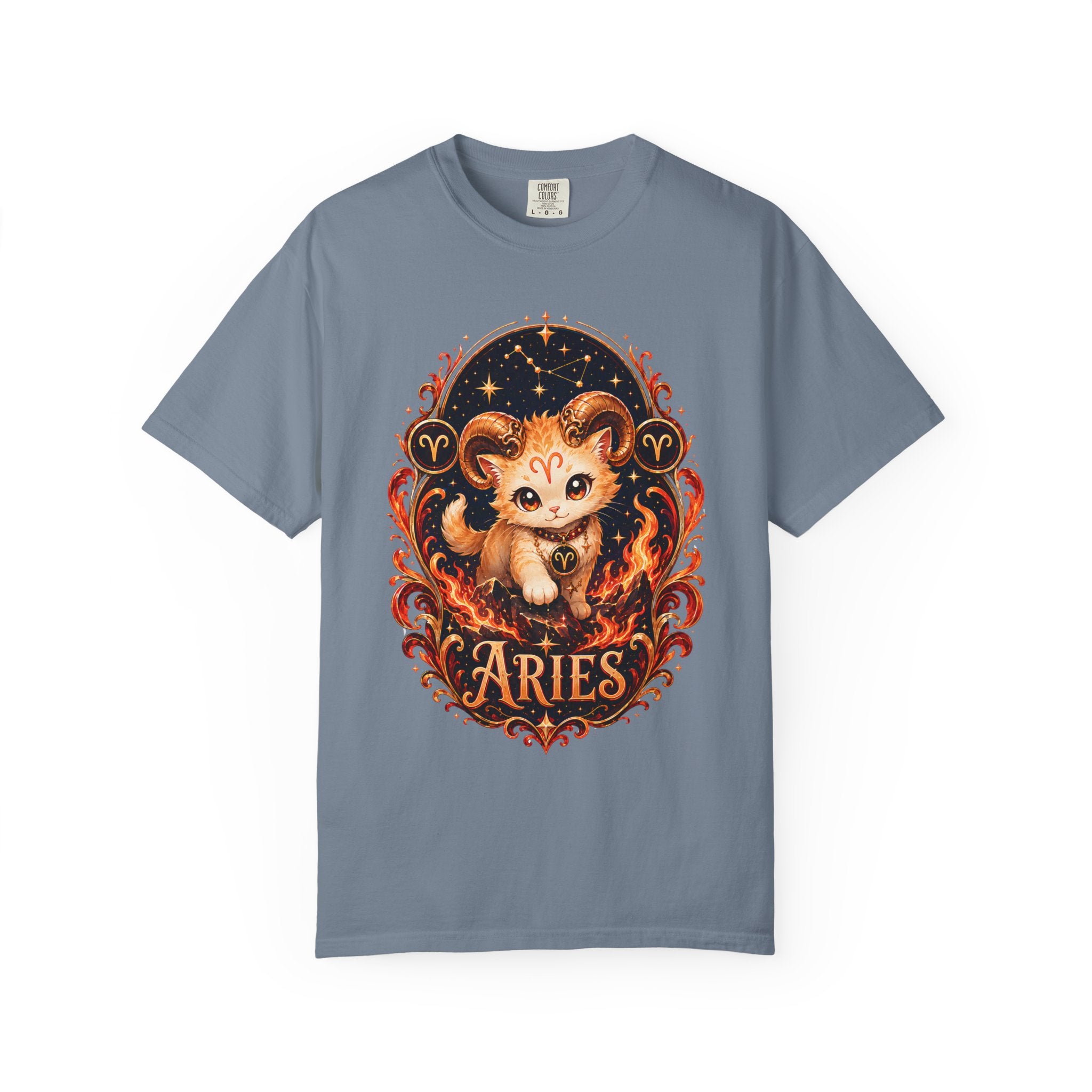 Cute Aries Ram Zodiac Illustration T-Shirt | Astrology, Fire Sign