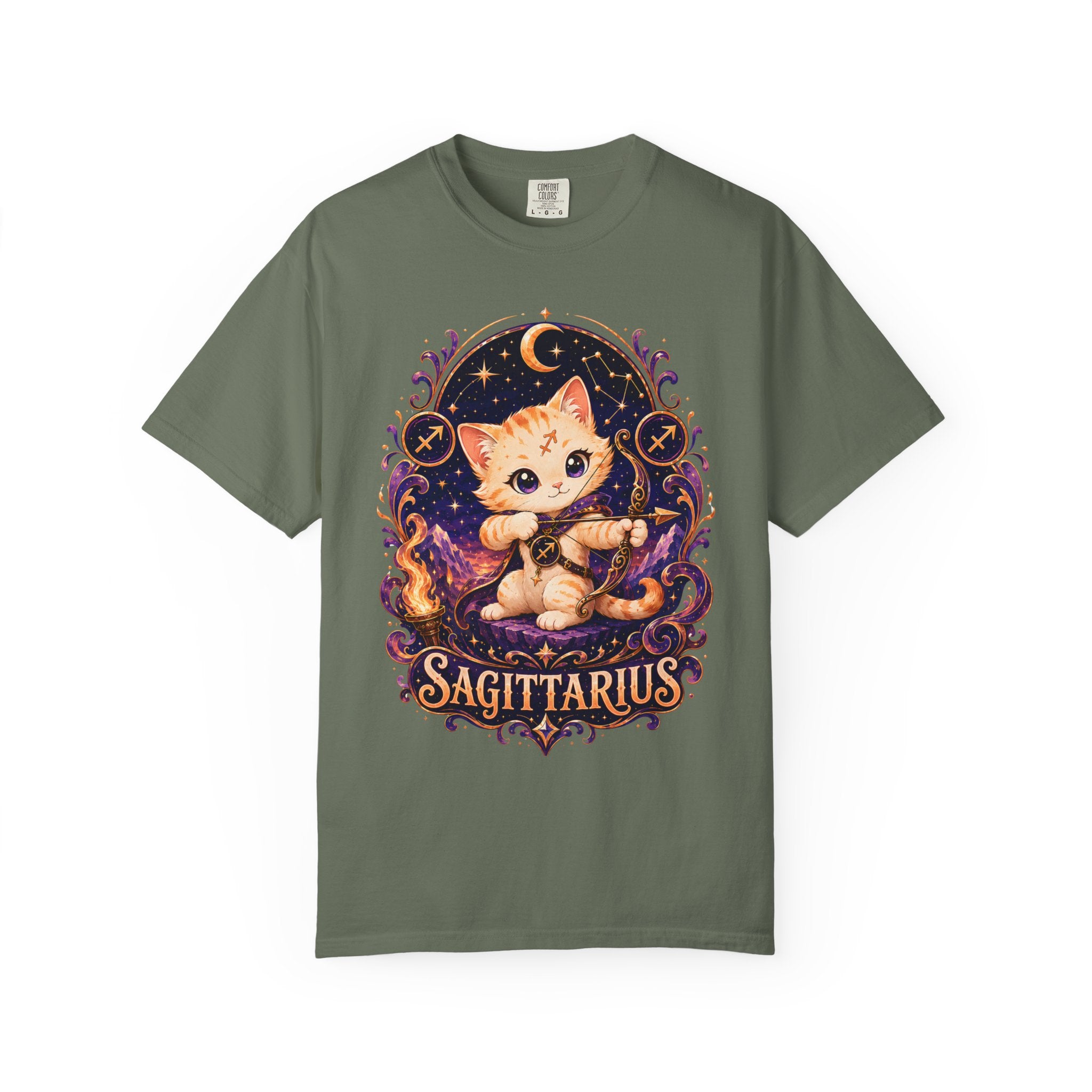 Sagittarius Zodiac Cat T-shirt | Astrological Cat Constellation Tee, Sagittarius TShirt