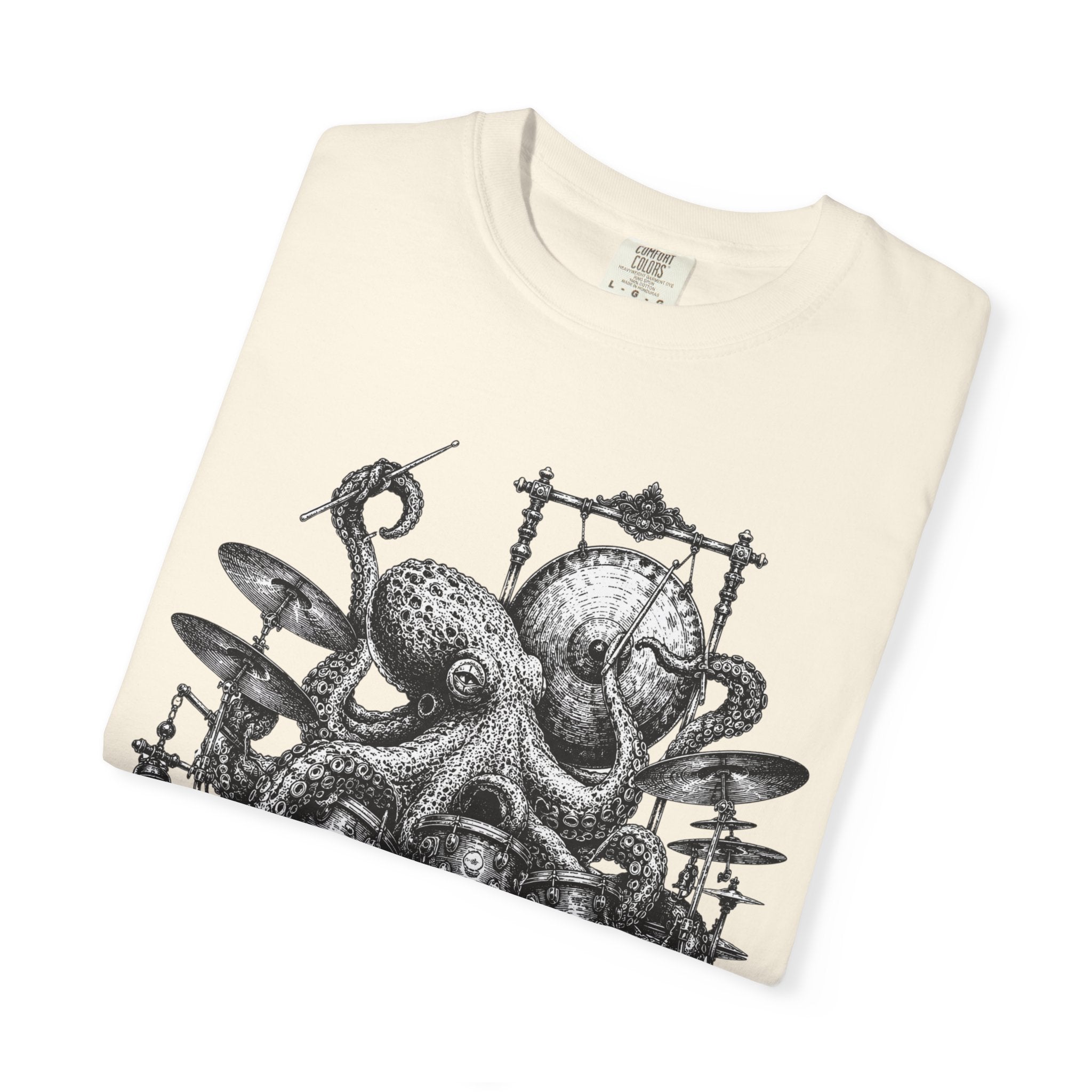 Octopus Drummer Shirt, Vintage Sea Creature T-Shirt, Musician Gift, Drum Set Graphic Tee, Nautical Rock Shirt, Ocean Lover Gift