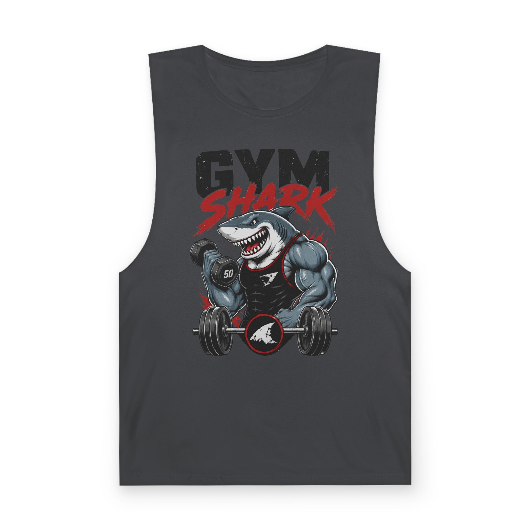 Shark Mode Gym Tank Top, Funny Workout Tank, Bodybuilding Shark Shirt, Weightlifting Muscle Tank, Fitness Gift for Men, Gym Lover Tank