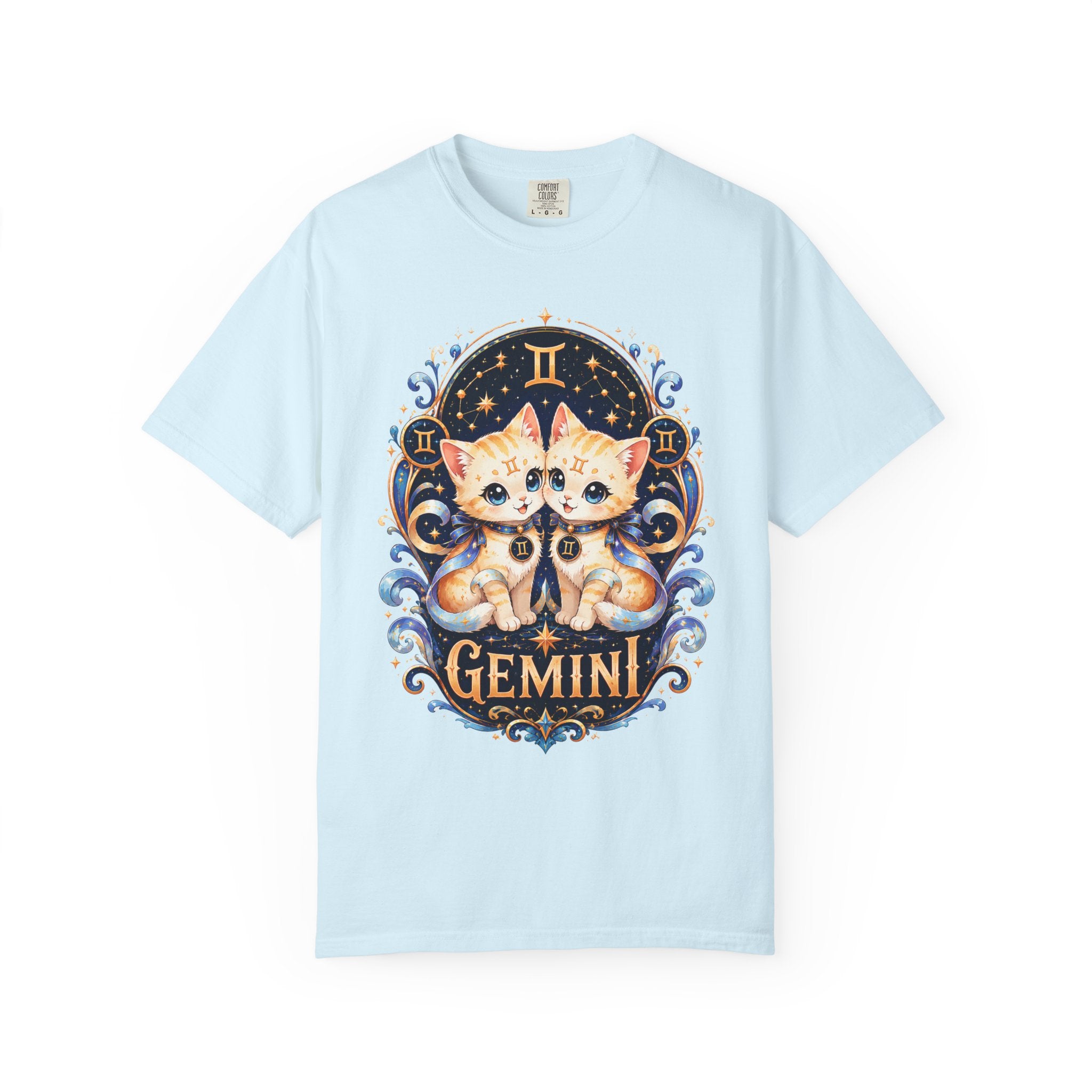 Gemini Twin Cats T-shirt | Zodiac Astrology Cat Design