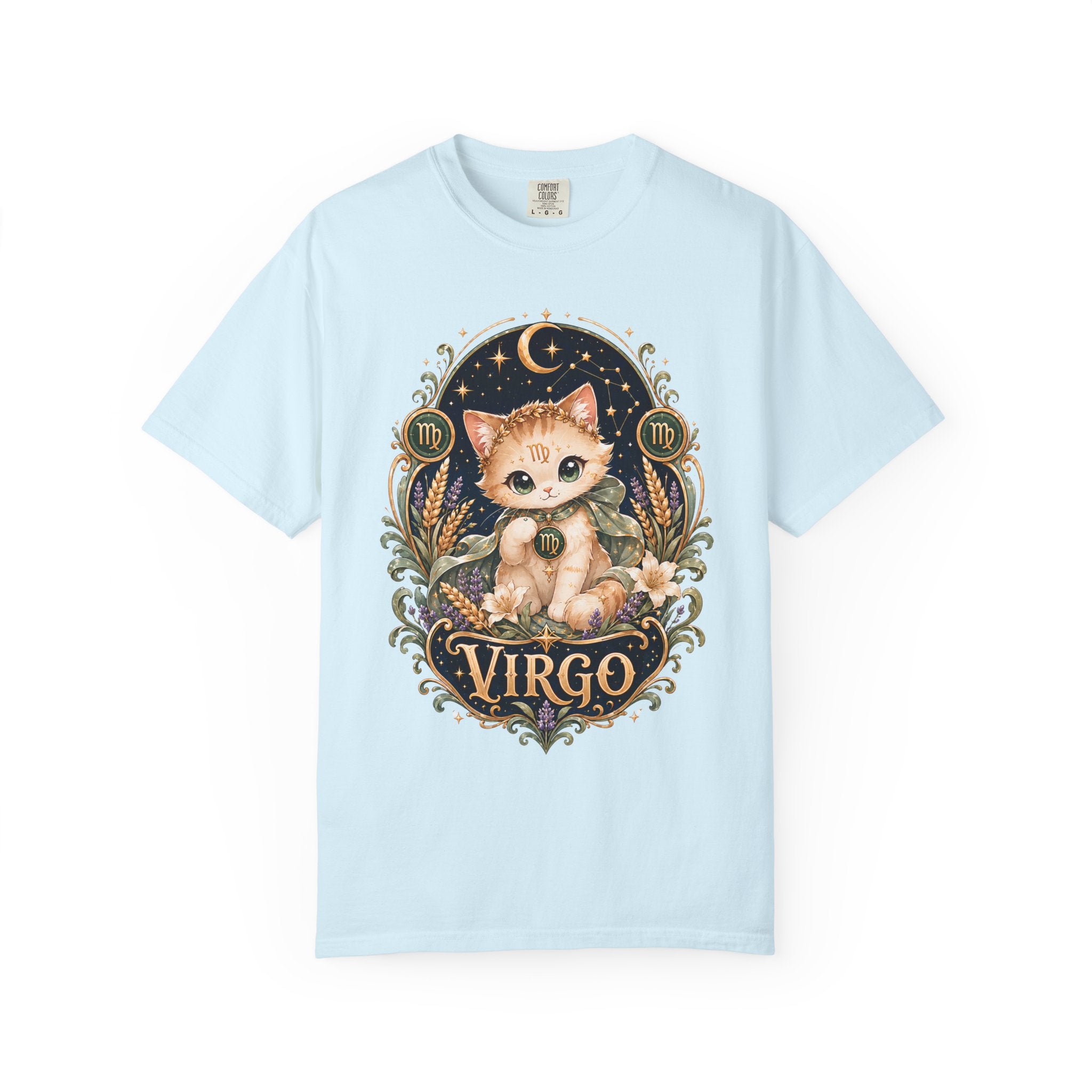 Virgo Cat Illustration T-shirt | Zodiac Kitty Astrology Tee
