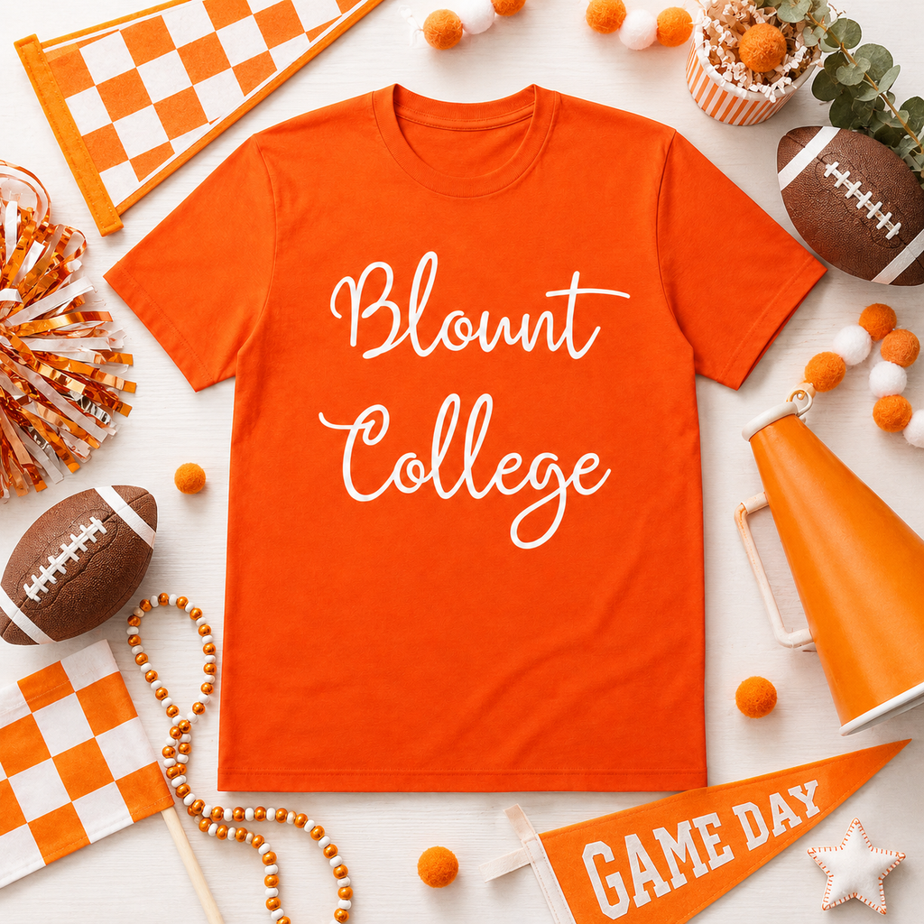 Blount College Shirt, Orange College Game Day Tee, Tennessee Football Fan Shirt, Knoxville Tailgate Shirt, University Inspired Orange Tee