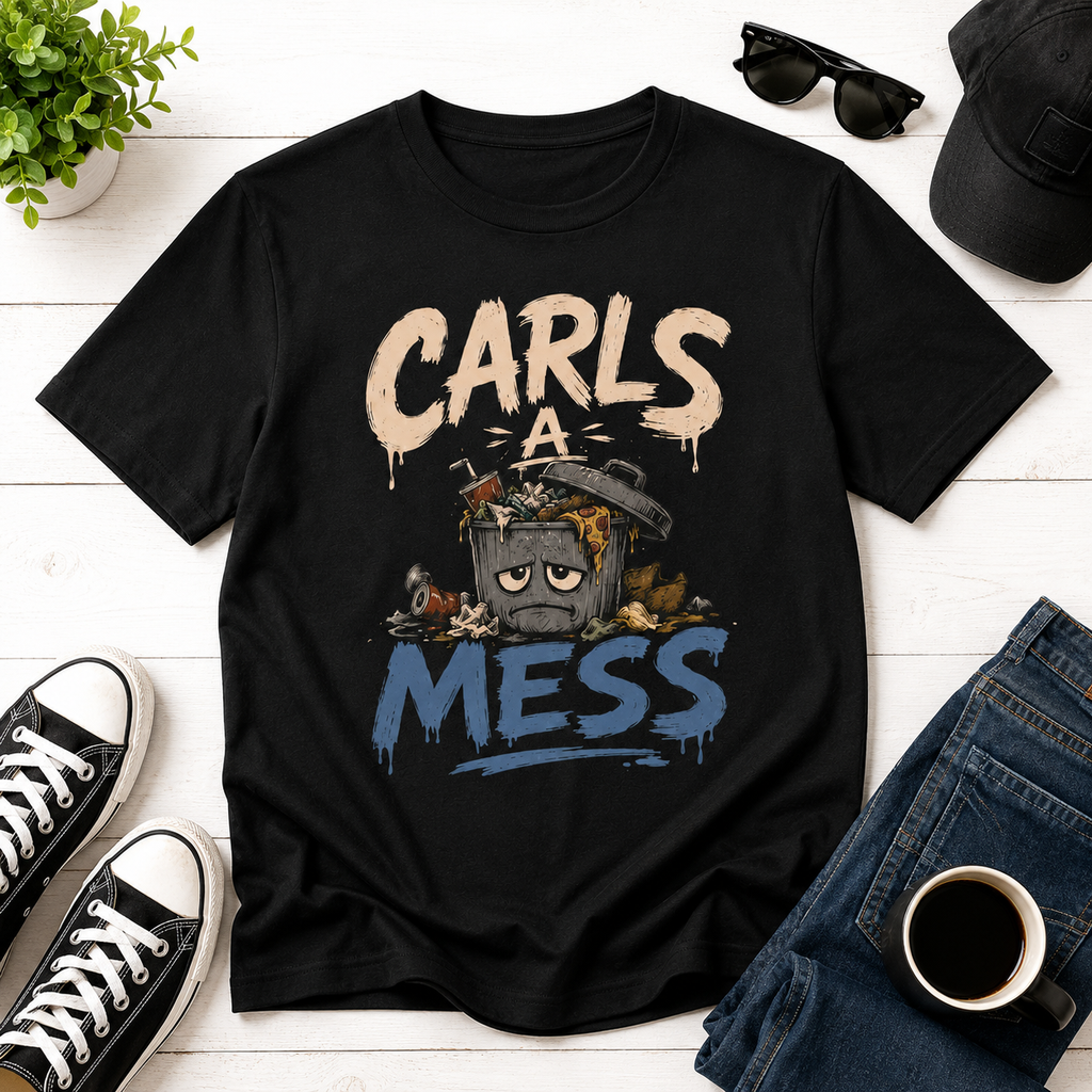 Carls a Mess Shirt,  Funny Sarcastic Graphic Tee , Unisex Comfort Fit Humor TShirt, Gift for Friends, Chaos Lover Shirt