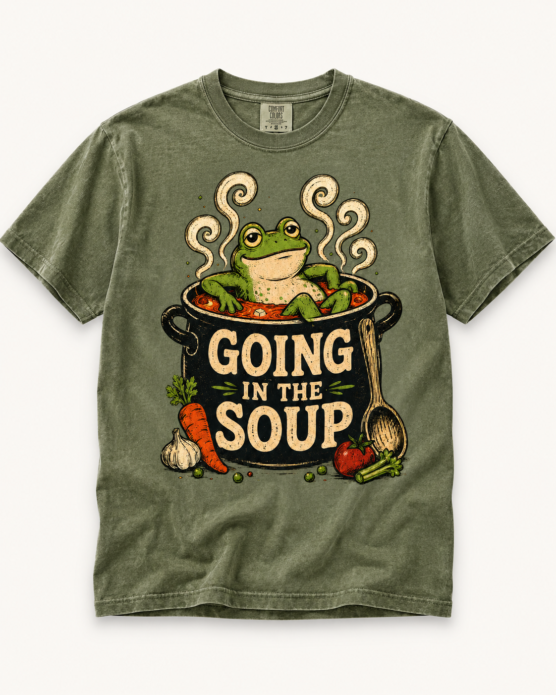 Going In The Soup Frog Shirt, Funny Frog Meme Tee, Weird Animal Shirt, Comfort Colors Frog Shirt, Cottagecore Humor Tee, Soup Lover Gift