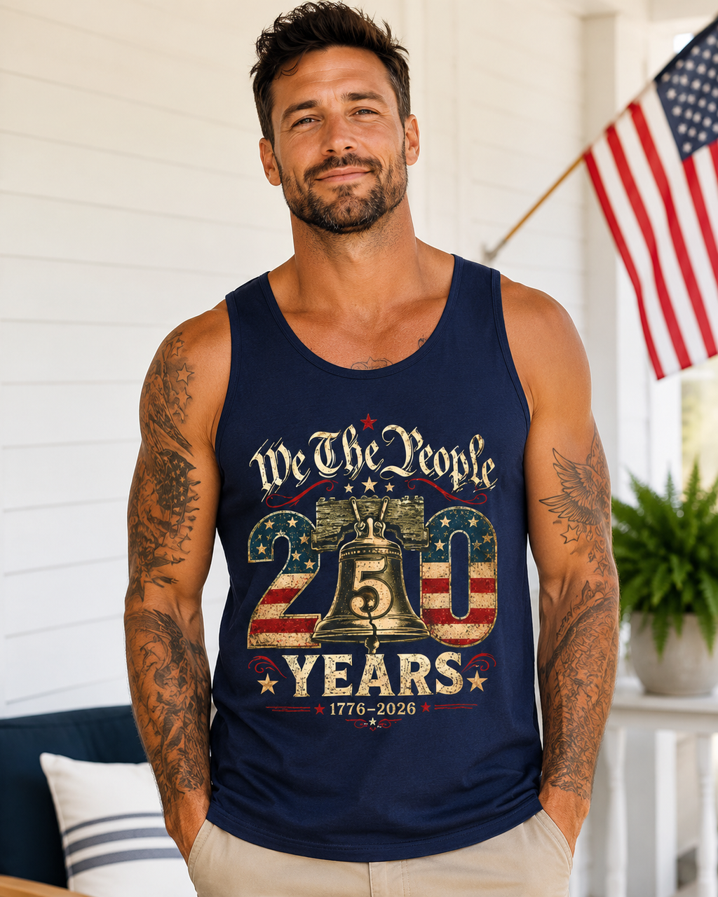 We The People 250 Years Shirt, 1776 2026 Patriotic Tank Top, America 250th Anniversary Tee, Liberty Bell Fourth of July Shirt