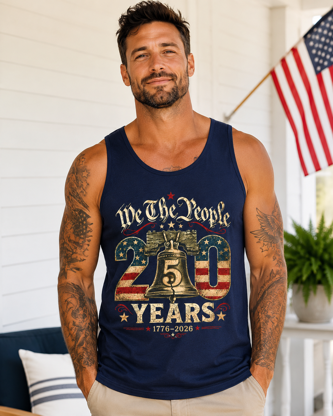 We The People 250 Years Shirt, 1776 2026 Patriotic Tank Top, America 250th Anniversary Tee, Liberty Bell Fourth of July Shirt